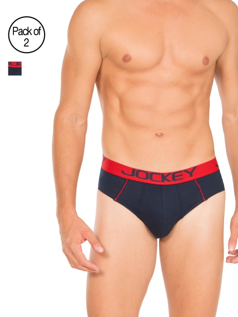 

Jockey Men Pack of 2 Navy Bold Briefs US14-0205, Navy blue