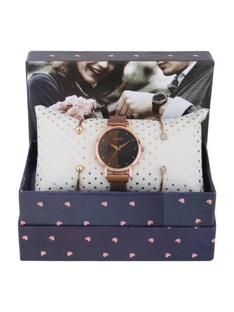 

FLUID Women Rose Gold-Toned Watch & Bracelets Gift Set FL-Watch Gift Set-36