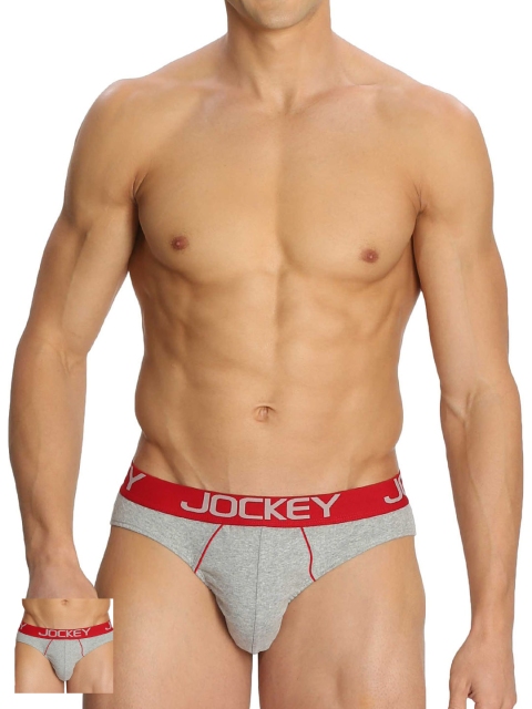 

Jockey Men Pack of 2 Grey Melange Modern Briefs US17