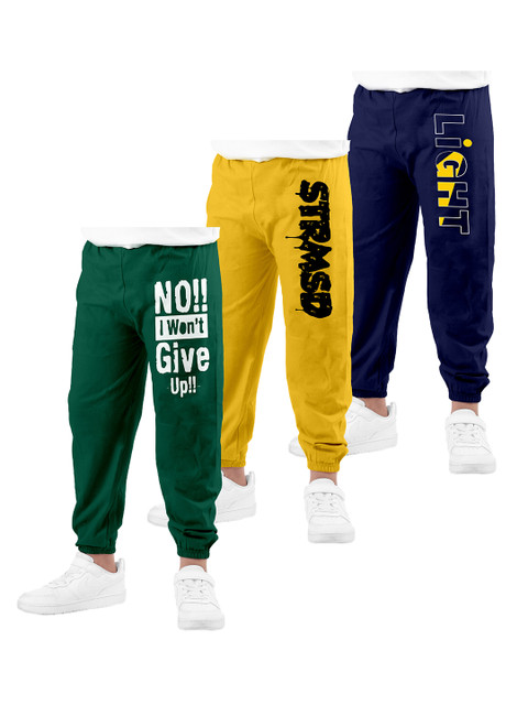 

KYDA KIDS Boys Pack Of 3 Printed Jogger, Blue