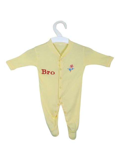 

Baby Moo Unisex Kids Yellow Cotton Sleepsuit