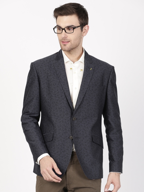 

SIMON CARTER LONDON Navy Floral Jacquard Slim Fit Ceremonial Formal Blazer, Grey