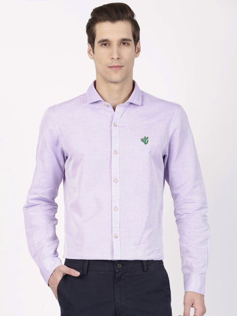 

SIMON CARTER LONDON Men Purple Modern Regular Fit Solid Semiformal Shirt