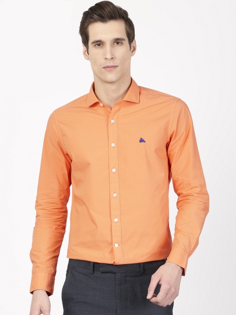 

SIMON CARTER LONDON Men Orange Slim Fit Washed Casual Shirt