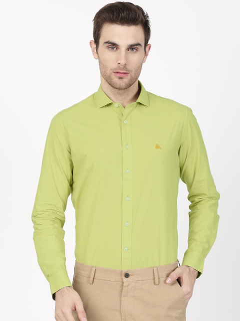 

SIMON CARTER LONDON Men Olive Green Slim Fit Casual Shirt
