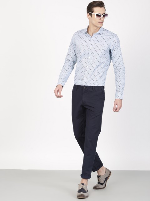 

SIMON CARTER LONDON Men Blue Slim Fit Dobby Formal Shirt