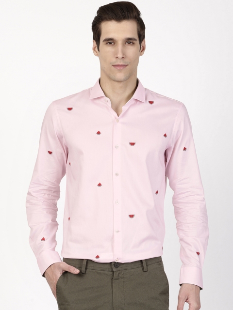 

SIMON CARTER LONDON Men Pink Modern Fit Watermelon Print Formal Shirt