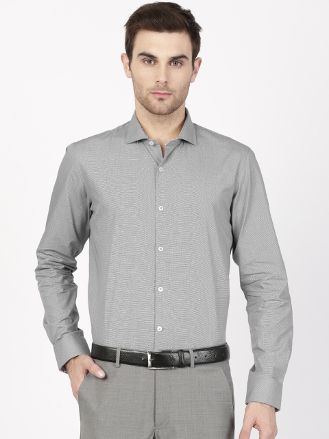 

SIMON CARTER LONDON Men Grey Slim Fit Dobby Formal Shirt