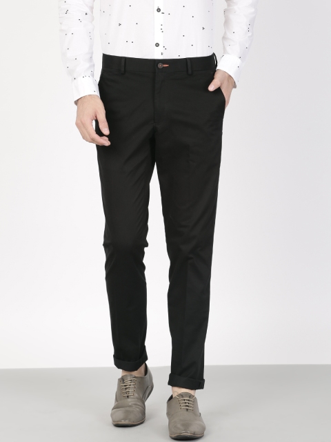 

SIMON CARTER LONDON Men Black Slim Fit Formal Trousers