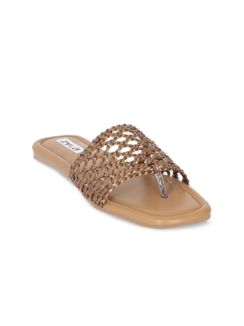 

Zyla Women Copper-Toned One Toe Flats