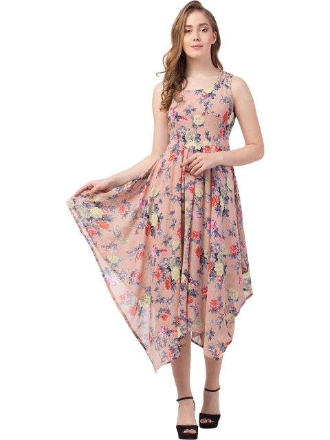 

Gaurgeous Multicoloured Floral Georgette Empire Dress, Multi
