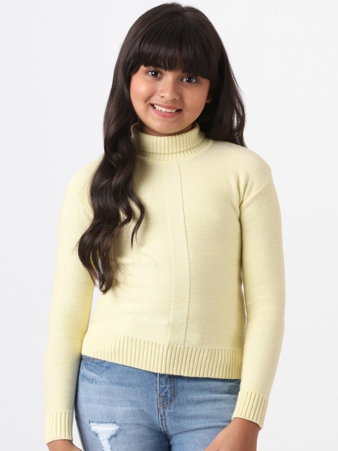 

AND Yellow Solid High Neck Regular Sleeves Top