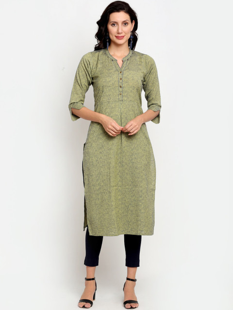 

Lovely Lady Women Mustard Yellow Straight Kurta