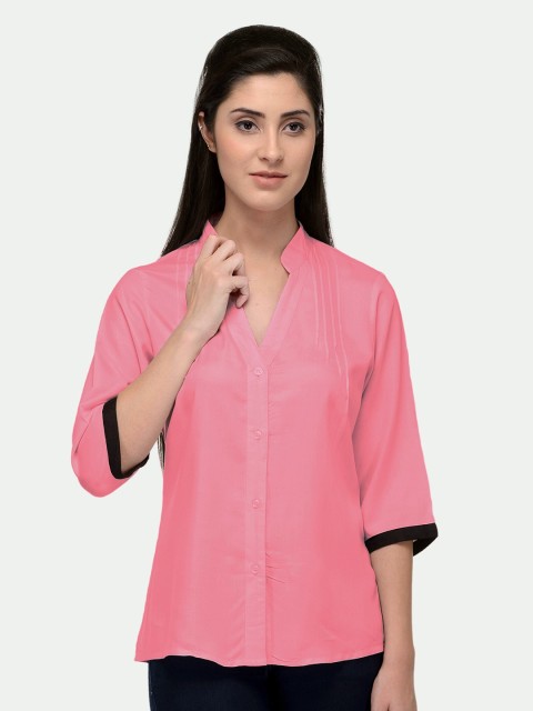 

PATRORNA Women Pink Comfort Casual Cotton Shirt