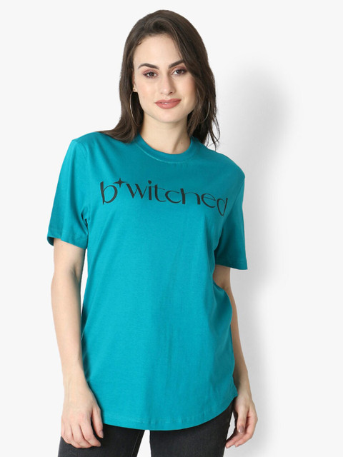

Again fashions Blue Print Pure Cotton Longline Top