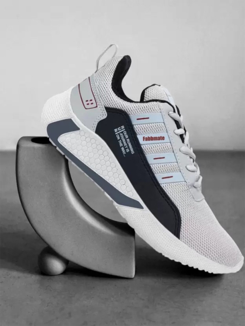 

FABBMATE Men Lace-Ups Walking Non-Marking Shoes, Grey