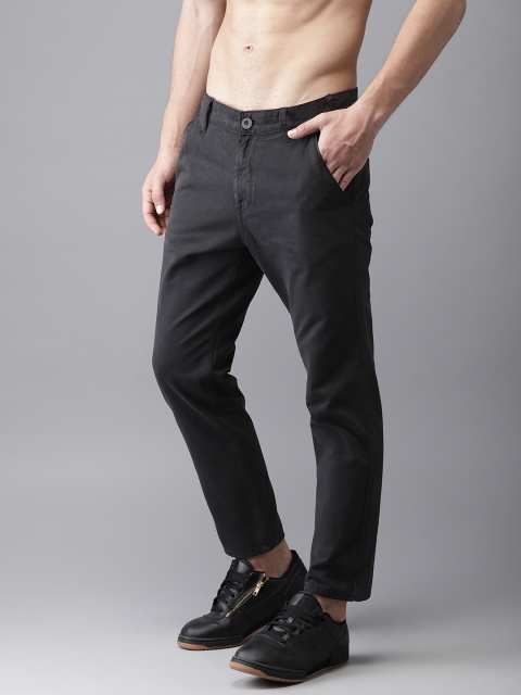 

HERE&NOW Men Black Slim Fit Solid Chinos