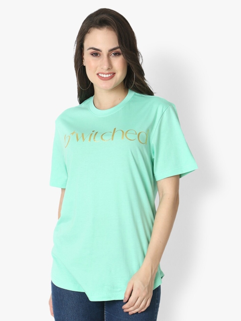 

Again fashions Green Print Pure Cotton Longline Top