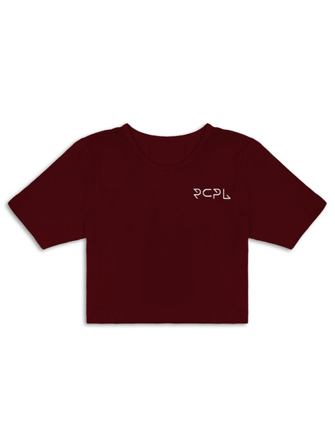 

RCPL Kids Maroon Slim Fit Crop T-shirt