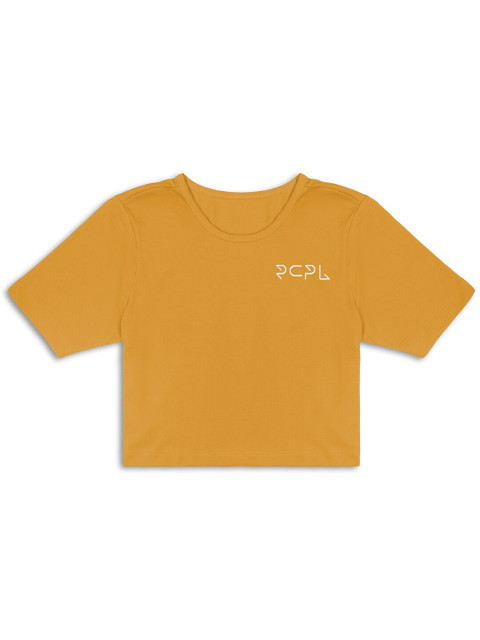 

RCPL Kids Mustard Yellow Slim Fit Crop T-shirt