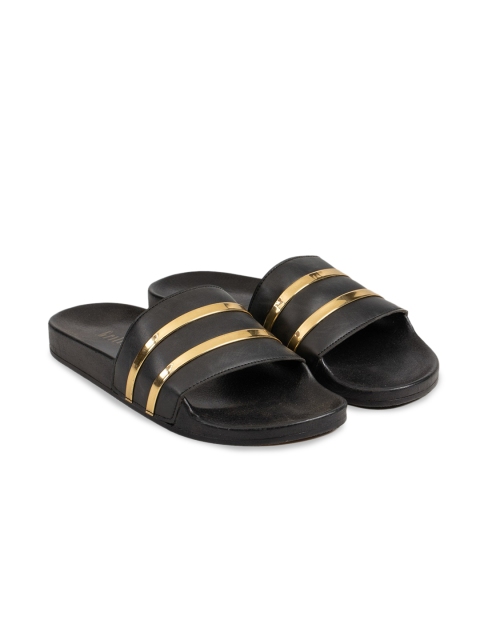 

GRIFFIN Men Striped Sliders, Black