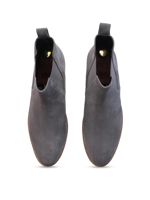 

GRIFFIN Men Patent Leather Boots, Grey