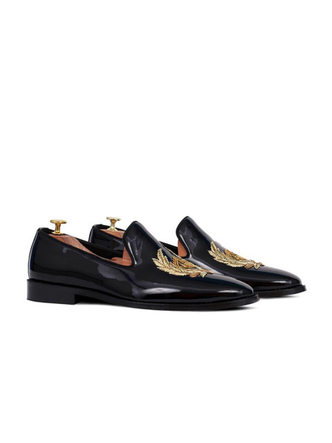 

GRIFFIN Men Embellished Synthetic Leather Slip-On Loafers, Black