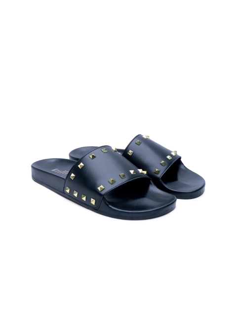 

GRIFFIN Men Embellished Synthetic Sliders, Navy blue