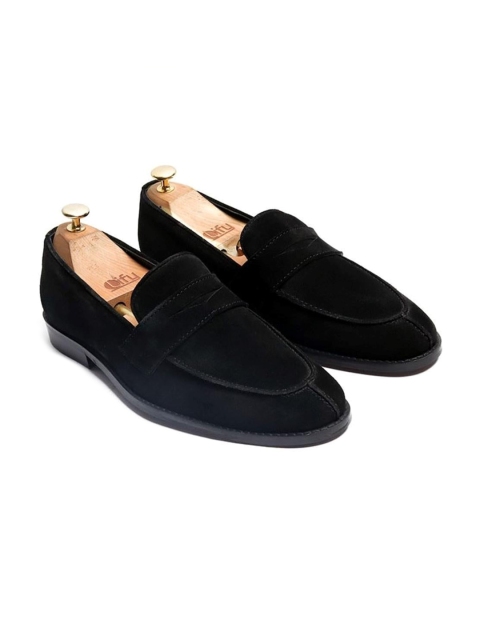 

GRIFFIN Men Suede Slip-On Loafers, Black