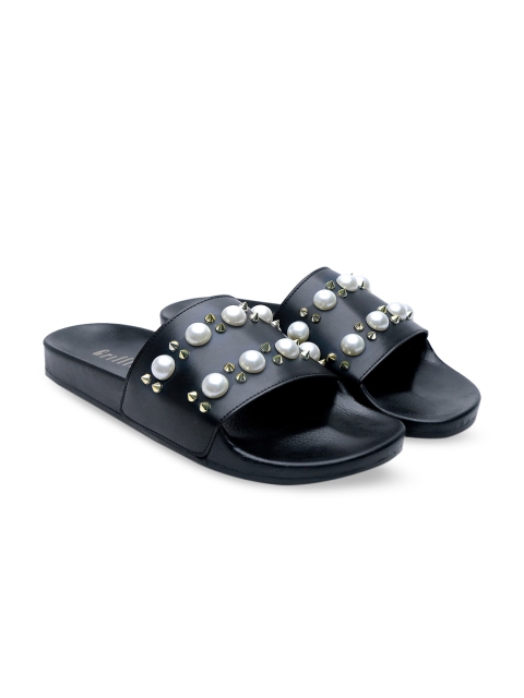 

GRIFFIN Men Embellished Synthetic Sliders, Black