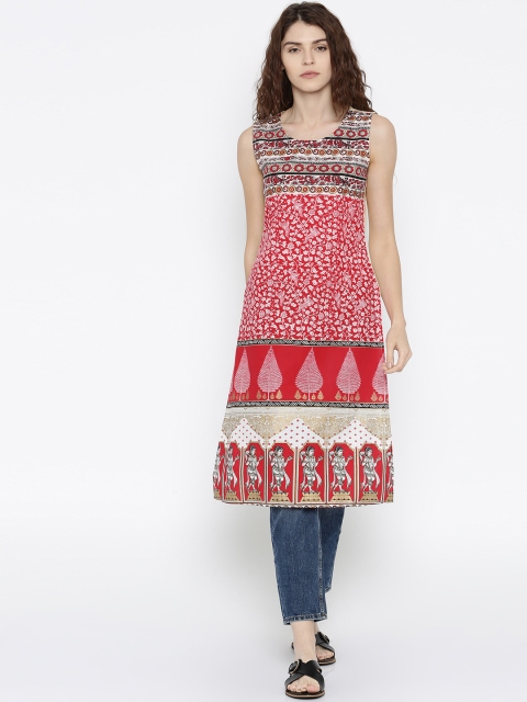 

Anouk Women Red Printed A-Line Kurta