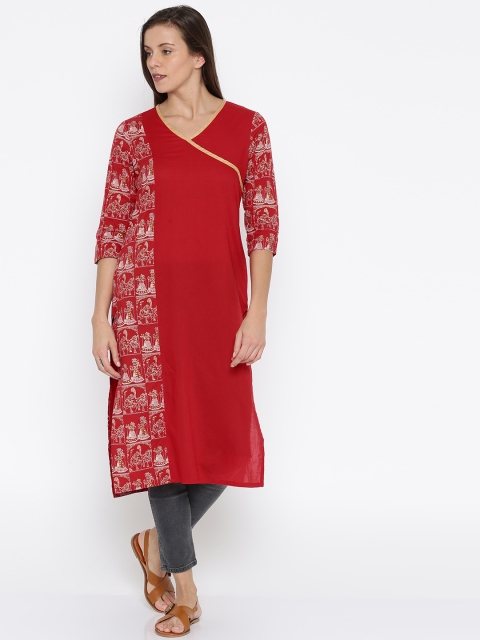 

Anouk Women Red Printed A-Line Kurta