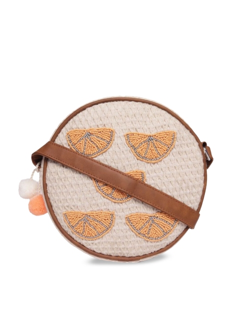 

ASTRID Women's Peach-Coloured Swagger Hobo Bag with Tasselled