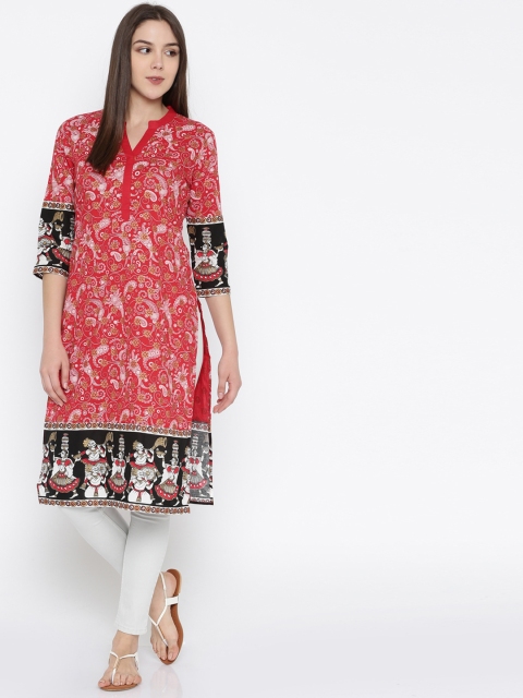 

Anouk Women Red Printed A-Line Kurta