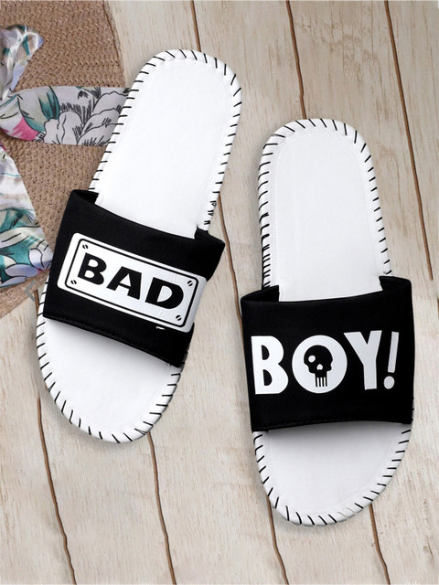 

Pampy Angel Men Printed Rubber Sliders, White