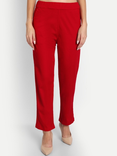 

APELLA Plus Size Women Red Trousers