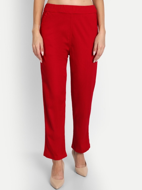 

APELLA Plus Size Women Red Trousers