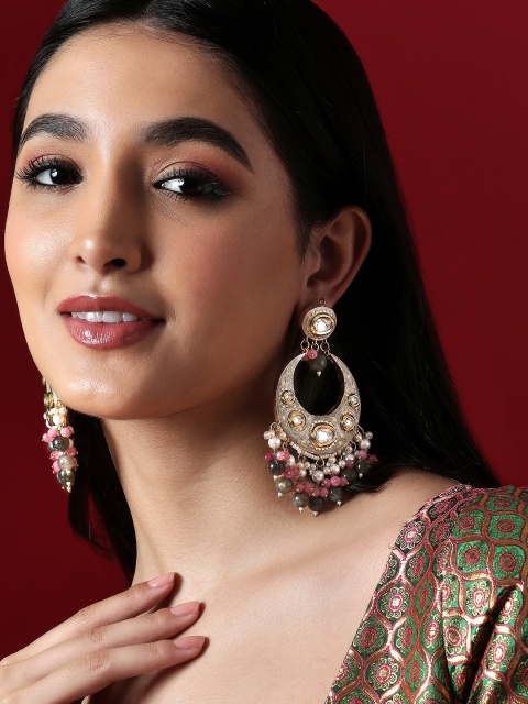

Rubans Gold Plated Crescent Shaped Chandbalis Earrings