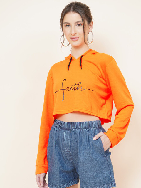 

DressBerry Women Orange Printed Sweatshirt