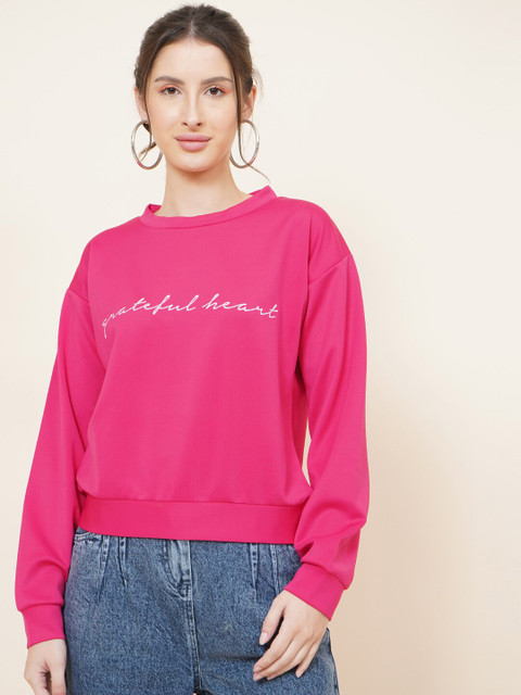 

DressBerry Women Pink Printed Sweatshirt