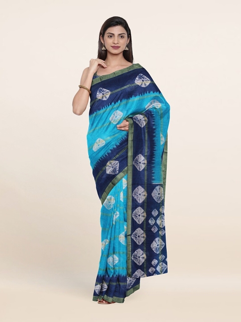 

Pothys Blue & White Bandhani Pure Cotton Saree