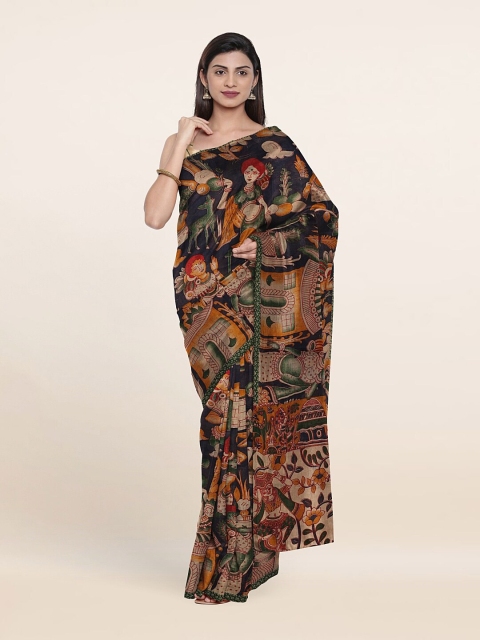 

Pothys Blue & Green Kalamkari Pure Cotton Saree
