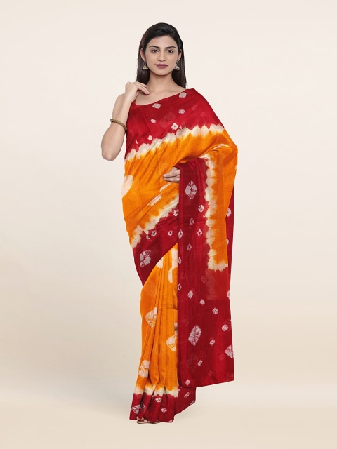 

Pothys Yellow & Red Bandhani Pure Cotton Saree