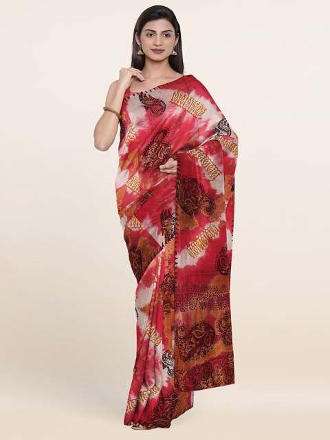 

Pothys Red & White Ethnic Motifs Pure Cotton Saree