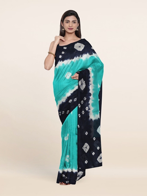 

Pothys Green & White Bandhani Pure Cotton Saree