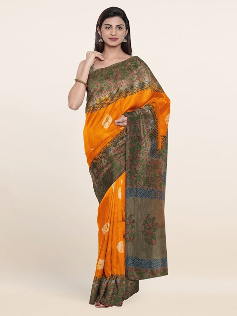 

Pothys Yellow & Green Bandhani Pure Cotton Saree
