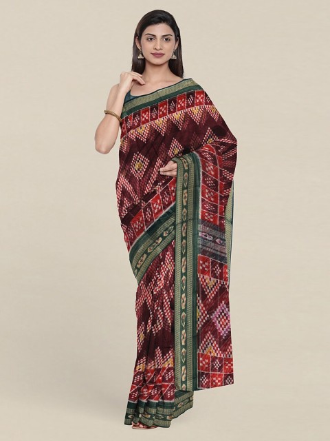 

Pothys Maroon & Gold-Toned Zari Saree