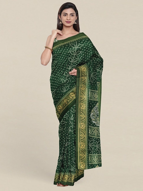 

Pothys Green & Green Bandhani Print Saree