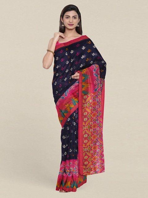 

Pothys Blue & Pink Floral Saree
