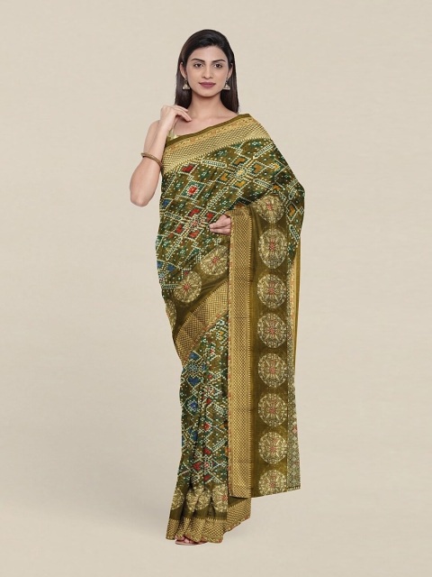 

Pothys Green & Red Ethnic Motifs Saree